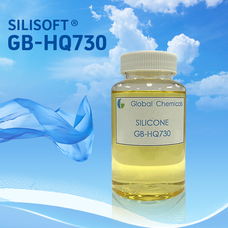 रेशमी सिलिकॉन SILISOFT GB-HQ730 प्राकृतिक फाइबर, सिंथेटिक फाइबर और उनके मिश्रणों के चिकनी और नरम खत्म के लिए प्रयोग किया जाता है